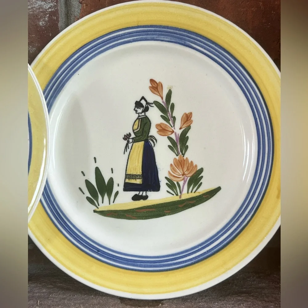 Blue Ridge Pottery Set 2 Dinner Plates Lyonnaise French Peasant Faience